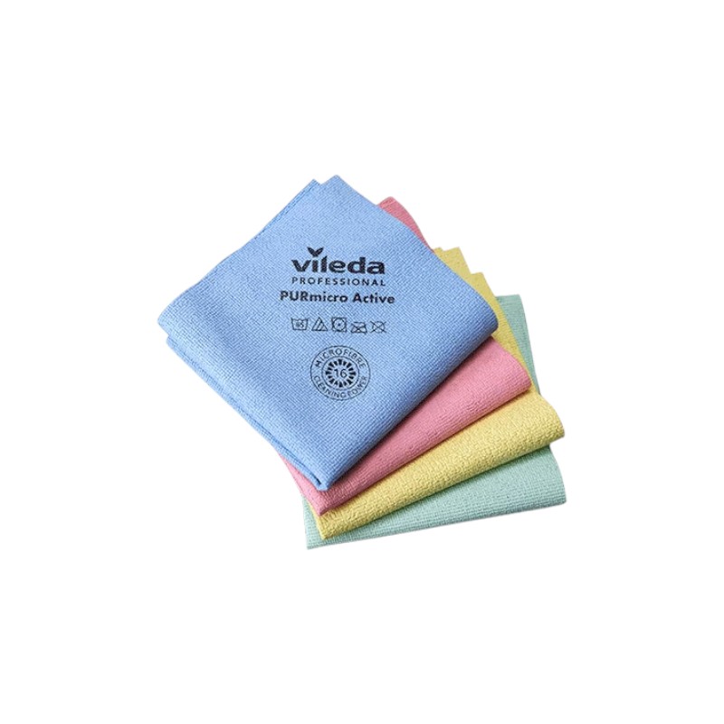 Lavette Microfibre Vileda - PurMicro Active - Rouge - 1x5 Pièces